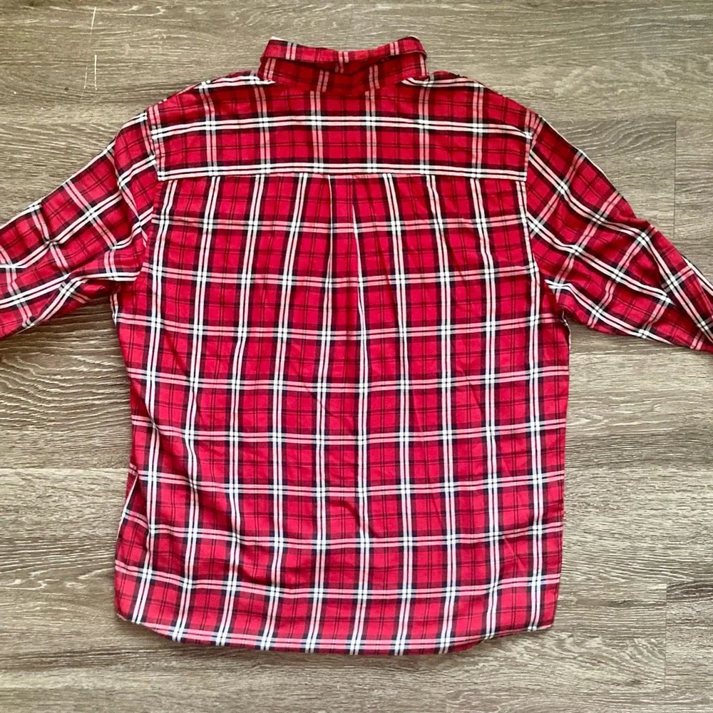 Chaps easy care twill men’s red plaid button down shirt in size XL - Picture 4 of 4